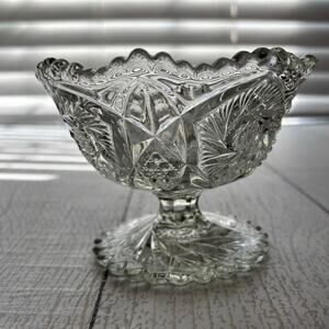 Vintage Candy Dish Whirling Star Pattern